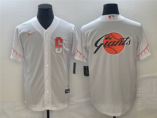 Men's San Francisco Giants White Team Big Logo Cool Base Stitched Baseball Jersey - Click Image to Close